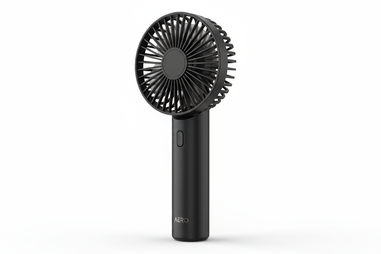 black portable mini fan