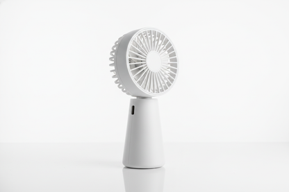 white portable mini fan